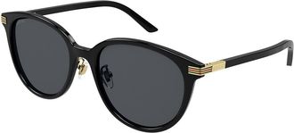 Gucci GG1452SK Asian Fit 001 Womens Sunglasses Black Size 55 - Free RX Lenses - Free RX Lenses