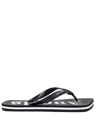 Palm Angels logo-print flip flops - men - Rubber/Rubber/Rubber - 45 - Black