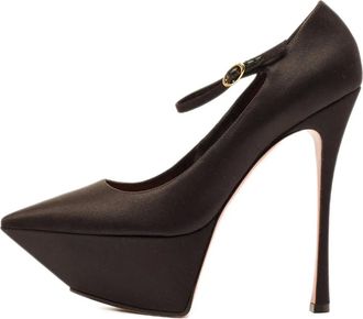 Amina Muaddi Sandali in pelle con tacco 160mm - Nero