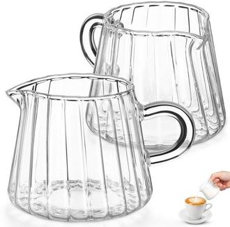 OEM Lattiera Dailygoods Da 200 Ml In Vetro, Ideale Per Montare Il Latte. Realizzata In Vetro Borosilicato Con Comoda Impugnatura E Design Sottile. Lattier