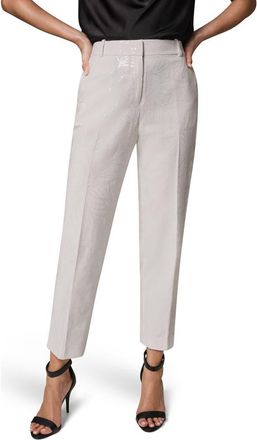 DKNY Sequin Slim Fit Pants in Cream at Nordstrom, Size 14