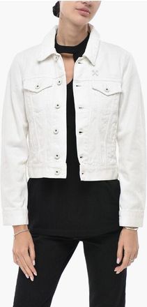 Off-white DENIM Printed Denim Crop Jacket EAGLE size 40