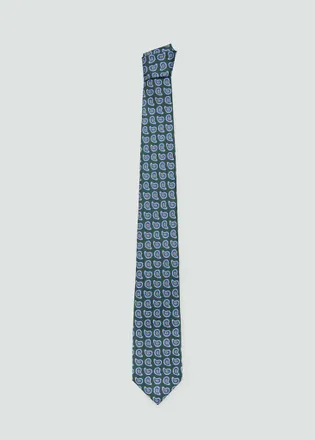 Mango Cravatta seta stampa verde - Uomo - Taglia unica - MANGO MAN