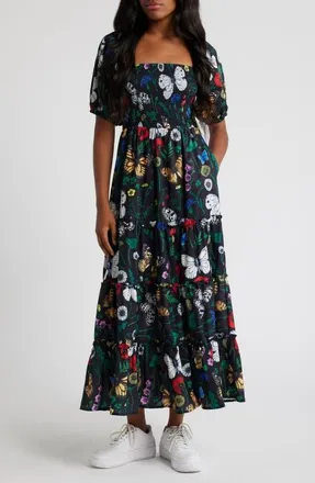 Dressed in Lala Fairy Folklore Smocked Maxi Dress at Nordstrom, Size Xx-Large