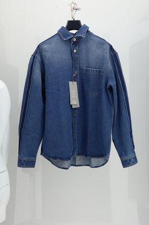 Dior Mens Denim Jacket Laser Print Blue Cotton