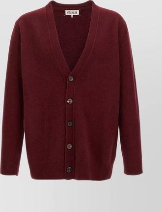 Maison Margiela wool cardigan with v-neck and back detail