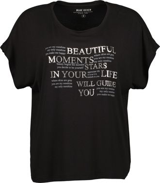 Blue Seven T-Shirt BLUE SEVEN Blue Seven T-Shirt, Damen, Gr. 38, 9990, schwarz, 95% Viskose, 5% Elasthan, normal, Rundhals, Shirts T-Shirt