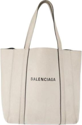 Balenciaga Pre-owned Vintage Tote Bag - Dames - Vintage Shopper - Wit - ONE Size - Leer - Vintage