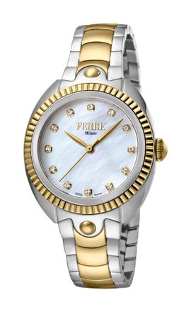 Gianfranco Ferre Womens Ladies White Mother of Pearl Dial / GP Watch - Silver & Gold - One Size
