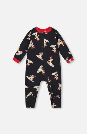 Deux par Deux One-Piece Organic Cotton Pajama Cookie in Black at Nordstrom, Size 12M