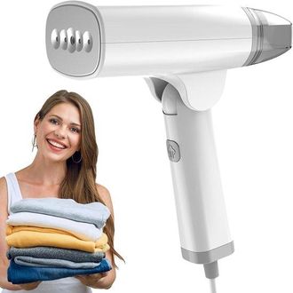 OEM Vaporizador Port&aacute;til Para Ropa - Vaporizador De Mano - Eliminaci&oacute;n De Arrugas - Compacto Y Plegable - 19 Cm - Blanco