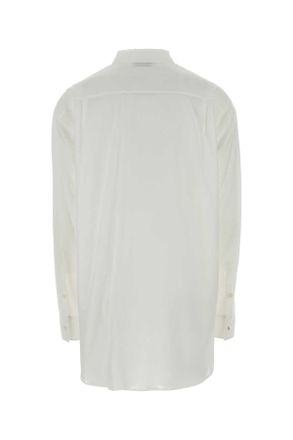 Jil Sander Womens White Muslin Shirt Optic Exterior: Cotton Camicie