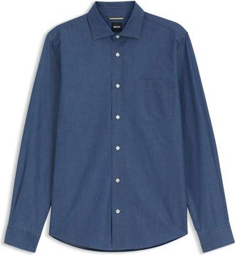 HUGO BOSS Heritage Shirt - Heren - Casual Overhemden - Blauw - 2XL - Denim - Overhemden