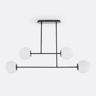 La Redoute Interieurs Hanglamp in metaal en opaline glas, Atea