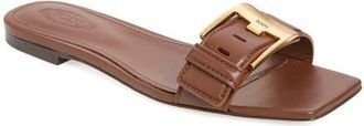 Tod's Buckle Slide Sandal in Mogano at Nordstrom, Size 10.5Us