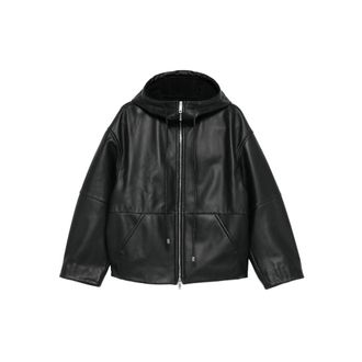 Sportmax Leather Outerwears Nero-Donna
