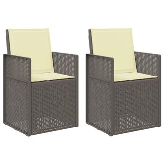 vidaXL Sillas De Comedor De Jard&iacute;n 2 Pcs Gris Claro Y Crema Pp Vidaxl