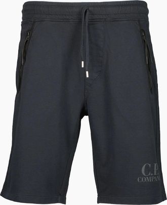 C.P. Company Mens Light Fleece Logo Bermudas - Navy - Size: 35/34/32