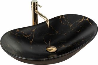 Rea Rea - Lavabo Sobre Encimera Royal 60 Negro Marble Mat