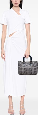 Fendi Pre-owned Womens Selleria Handbag Logo Design - Tan Textile - One Size