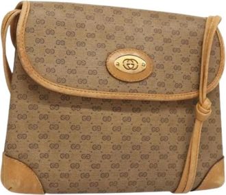Gucci Pre-owned Leather gucci-bags - Dames - Vintage Schoudertas - Beige - ONE Size - Leer - Vintage