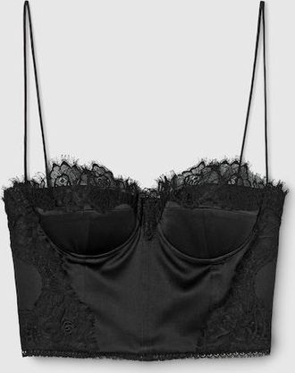 Gucci Embroidered Silk Satin Top, Black, Ready-to-wear