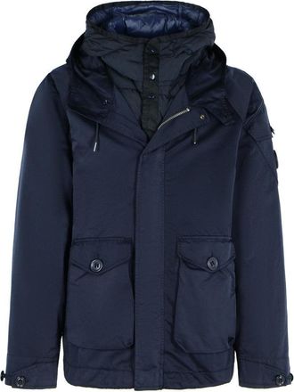 C.P. Company Navy Polyester Blend Hooded Jacket