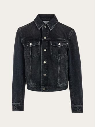 Ferragamo MenS Black Denim Trucker Shirt