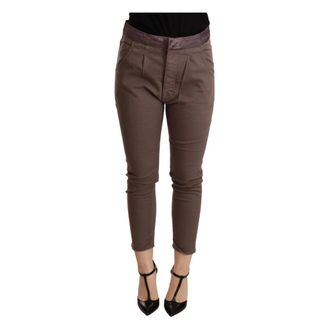 Cycle Cropped Trousers, female, Brown, Size: W25 Brown Skinny Cropped Pants