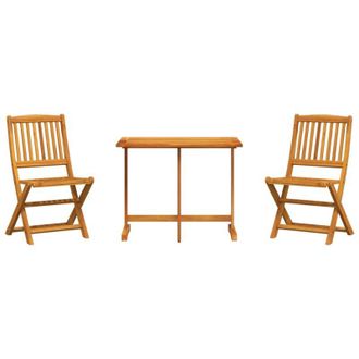 vidaXL Set De Comedor De Jard&iacute;n Plegable 3 Pzas Madera Maciza Acacia Vidaxl