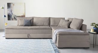 Inosign Ecksofa »Night & Day L-Form mit Dauer-Schlaffunktion, Cord-Bezug!« inklusive Bettfunktion und Bettkasten