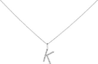House of Brilliance Sterling Silver Diamond Accent C Initial Pendant Necklace