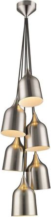 Netlighting Spring 6 Light Cluster Pendant Satin Nickel E27