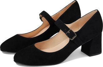 French Sole Tycoon Pump Womens Black Mary Jane Strap Block Heel ZOGG3940