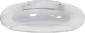 Beliani L&aacute;mpara De Techo Moderna Con Led Integrado Pantalla De Vidrio En Forma De Anillo Base De Metal Con Regulador De Intensidad Transparente Nith