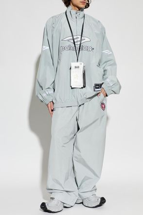 Balenciaga Jacket With Logo, Mens, Grey