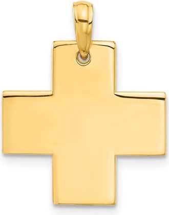 Diamond2Deal 14k Yellow Gold Polished Cross Pendant