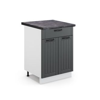 Vicco Mueble Bajo De Cocina Fame-line, Antracita Casa De Campo, 60 Cm Con Caj&oacute;n, Et Antracita Vicco