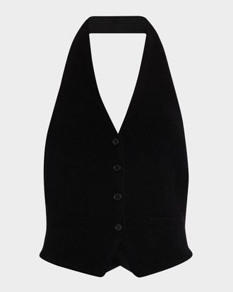 Guest In Residence Tailored Cashmere Halter Vest