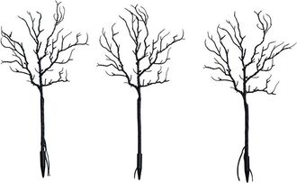 Nearly Natural 14In. Pre-Lit Artificial Halloween Black Twig Branches