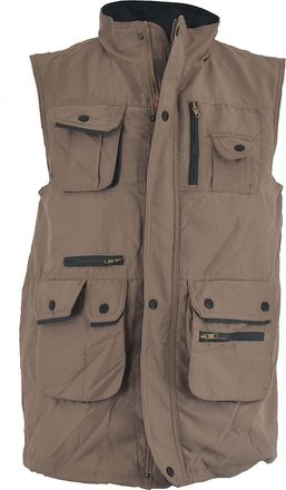 Generic Mens Micro Arctic Storm Bodywarmer Multiple pocket gilets (Taupe, M)
