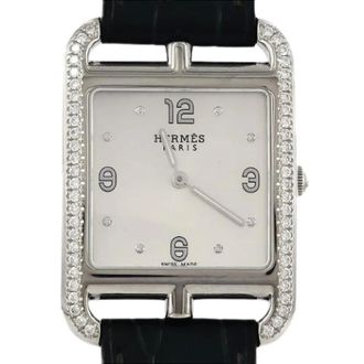 Herm&egrave;s Pre-owned Cape Cod Stainless Steel Quartz - Dames - Pre-owned - Grijs - Maat: ONE Size Leer