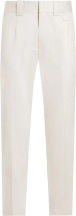 Dolce & Gabbana Slim-fit broek met verborgen sluiting - Heren - Slim Fit Broeken - Beige - L - Broeken