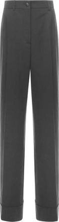 Dolce & Gabbana Zwarte broek met rechte pijpen - Dames - Straight fit broeken - Zwart - L - Wol - Broeken