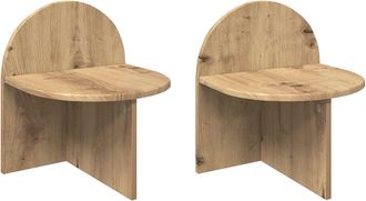 vidaXL Mesita De Noche 2 Uds. Roble Artisan 40 X 35,5 X 45,5 Cm Vidaxl