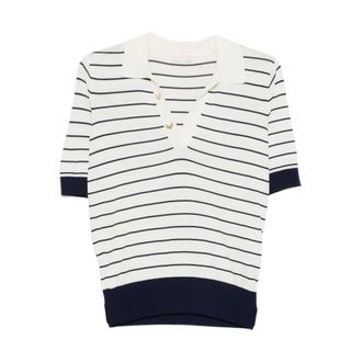 Liu Jo V-neck Knitwear, female, White, Size: S ECS Chiusa Polo