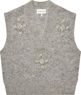 Munthe V-neck Truien - Dames - V-hals truien - Grijs - XL - Truien & Vesten