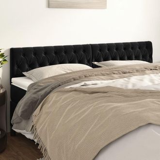 vidaXL Cabeceros 2 Unidades De Terciopelo Negro 100x7x78/88 Cm Vidaxl