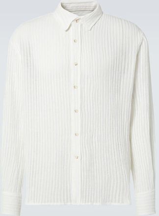 Commas Camicia in misto lino e cotone a righe