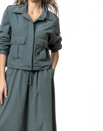 Lilla P Nylon Utility Jacket In Mineral